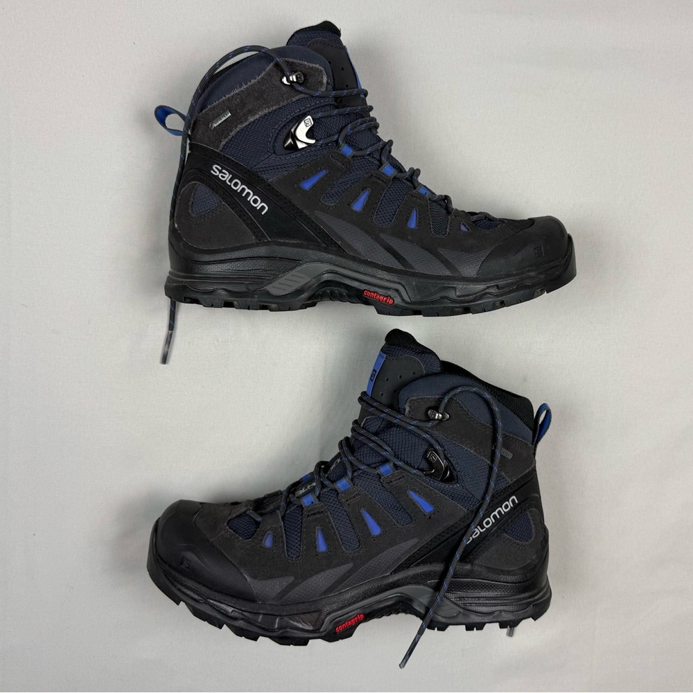 Salomon Women’s Quest Prime GTX Hiking Boots US 7.5 Black/Navy Blue Gore Tex